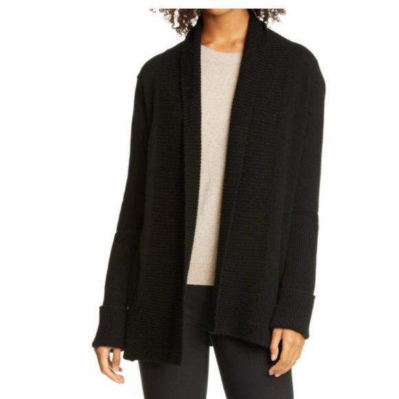 vince mixed gauge cardigan
